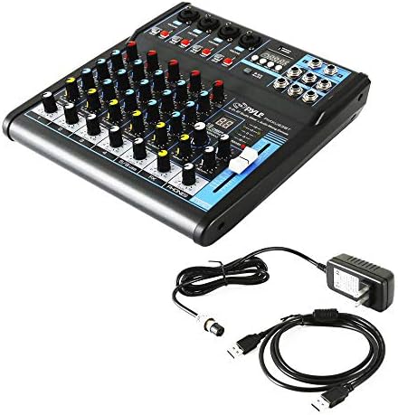 Pyle 6-Channel Professional Audio Mixer - USB - Bluetooth - 48V Phantom Power - Digital MP3 Input - FX 16-Bit DSP - Desk System Interface - PMXU63BT - Image 2